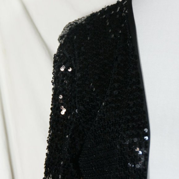 Loila Sequin Covered Open Front Cardigan Women's Small Lined Long Sleeve Evening - Picture 3 of 15